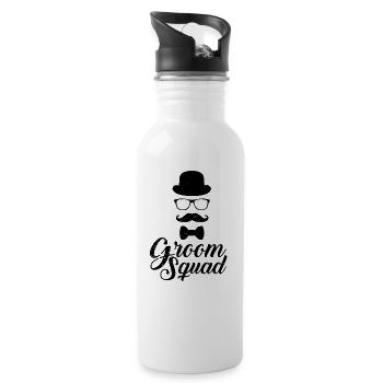 Groom Squad Gentleman Nerd cadeau - Gourde avec paille intégrée - blanc - Droite