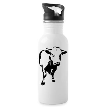 vache cow 31122 - Gourde avec paille intégrée - blanc - Droite