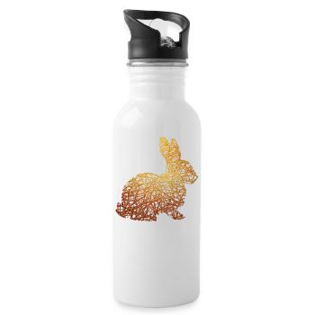 Easter bunny rabbit gold gift gift idea - Water bottle with straw - white - Right