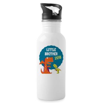 Little Brother Sibling Brother 2018 T-Shirt - Water bottle with straw - white - Right