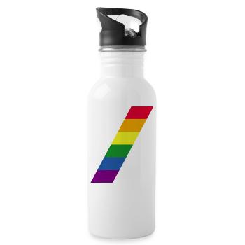 Arc-en-ciel / Arc-en-ciel / Paix / Fierté / Gay / LGBT - Gourde avec paille intégrée - blanc - Droite
