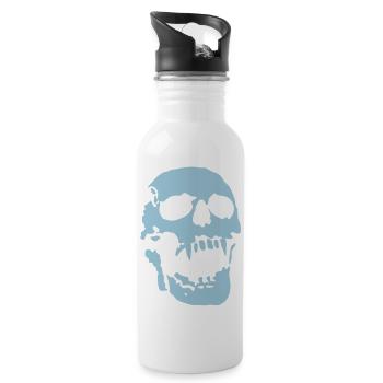 scream_skull - Water bottle with straw - white - Right