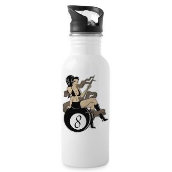 Pin up Girl - Trinkflasche mit integriertem Trinkhalm - Weiß - Rechts
