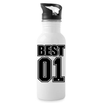 Best Friends Forever / Friends Gift 1 - Water bottle with straw - white - Right