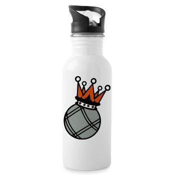 Krone König Krone Petanque boule1 - Trinkflasche mit integriertem Trinkhalm - Weiß - Rechts