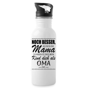 Muttertagsgeschenk Beste Mama Muttertag - Trinkflasche mit integriertem Trinkhalm - Weiß - Rechts