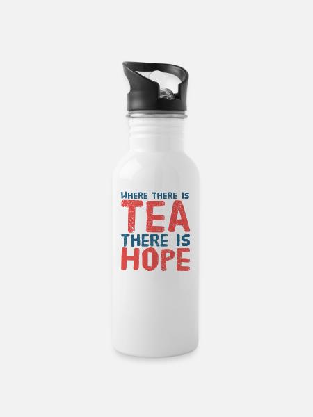 Tea Lover Shirt - Cadeau de l'amateur de thé - Gourde avec paille intégrée - blanc
