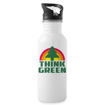 Cool Think Green T-shirt - Trinkflasche mit integriertem Trinkhalm - Weiß - Rechts