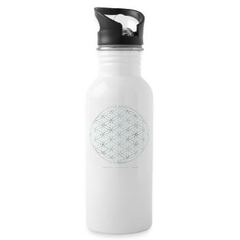 Flower of Life - Origin Creation Life - Water bottle with straw - white - Right