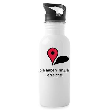 Sie haben Ihr Ziel erreicht - Trinkflasche mit integriertem Trinkhalm - Weiß - Rechts