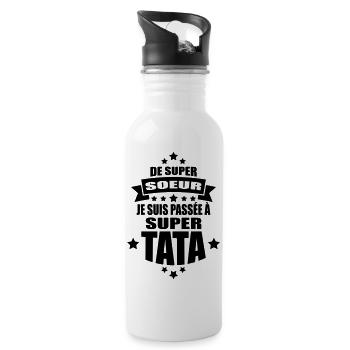 de super soeur je suis passée à super tata - Gourde avec paille intégrée - blanc - Droite