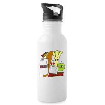 WARENKORB - Trinkflasche mit integriertem Trinkhalm - Weiß - Rechts