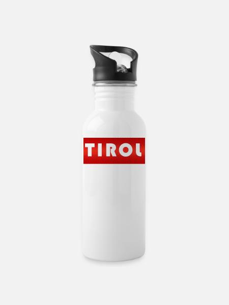 TIROL - Trinkflasche mit integriertem Trinkhalm - Weiß