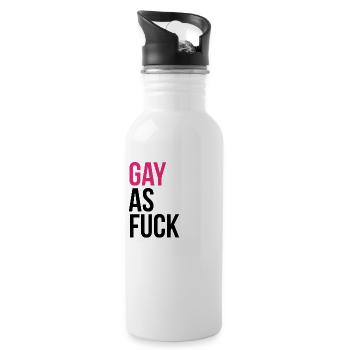 GAY comme f * ck - Gourde avec paille intégrée - blanc - Droite