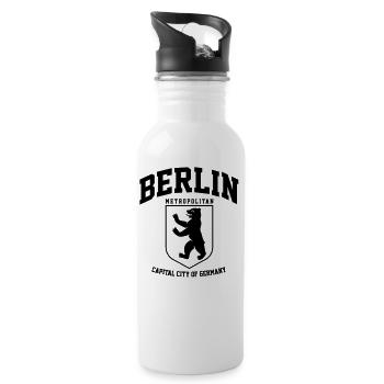 BERLIN COLLEGE DESIGN - Trinkflasche mit integriertem Trinkhalm - Weiß - Rechts