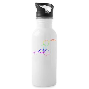 Dextromethorphan DXM Strukturformel - Trinkflasche mit integriertem Trinkhalm - Weiß - Rechts