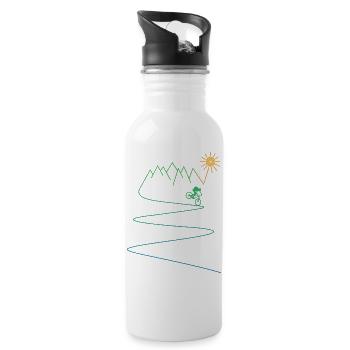 Mountain bike cycling bike mtb - Water bottle with straw - white - Right