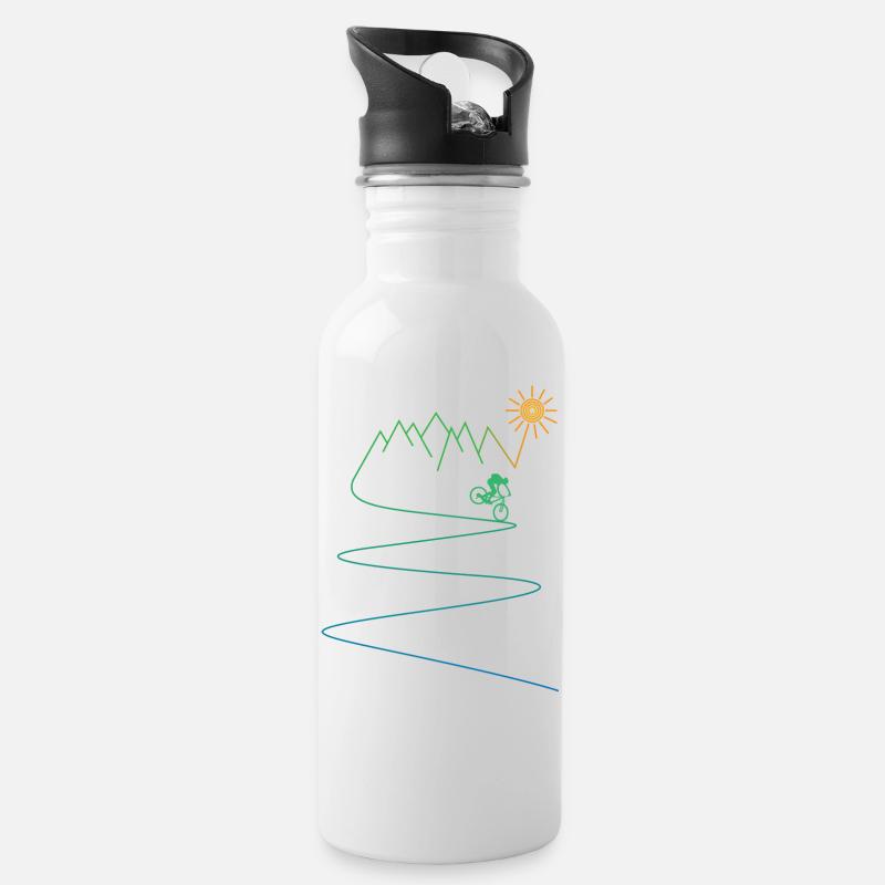 Vélo de montagne vélo vélo vtt - Gourde avec paille intégrée - blanc