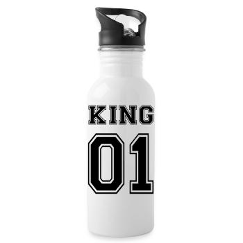 KING - Gourde avec paille intégrée - blanc - Droite