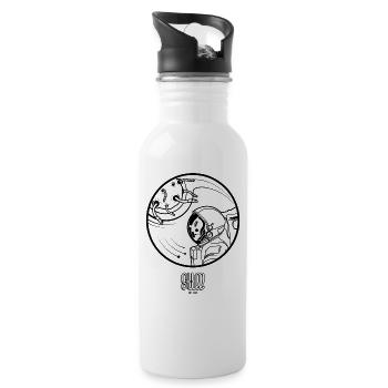 CRAZY SPACE - Water bottle with straw - white - Right