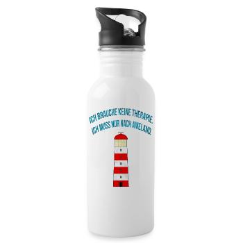 Therapie? - Ich muss nur nach Ameland. - Trinkflasche mit integriertem Trinkhalm - Weiß - Rechts