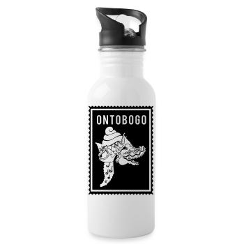 Ontobogo - Wayang - Trinkflasche mit integriertem Trinkhalm - Weiß - Rechts