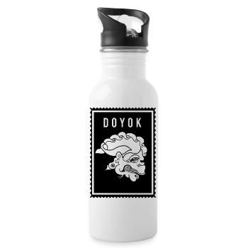 Doyok - Wayang - Trinkflasche mit integriertem Trinkhalm - Weiß - Rechts