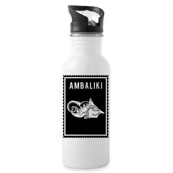 Ambaliki - Wayang - Trinkflasche mit integriertem Trinkhalm - Weiß - Rechts