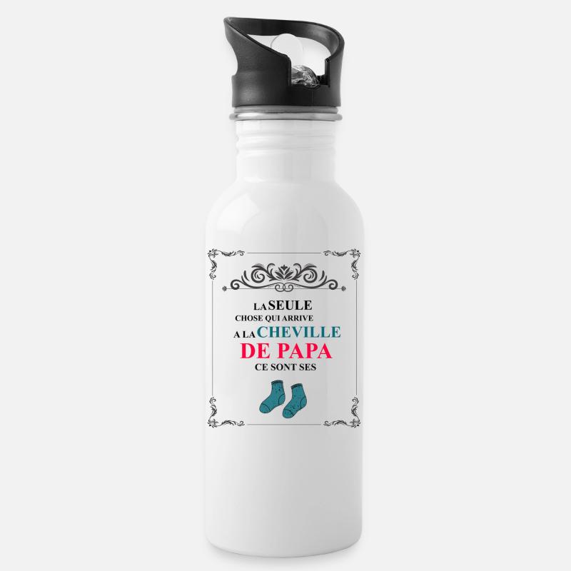 Fête des pères - Gourde avec paille intégrée - blanc