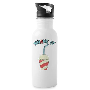 Milchshake Sommer Eis Softeis Limonade Geschenk - Trinkflasche mit integriertem Trinkhalm - Weiß - Rechts