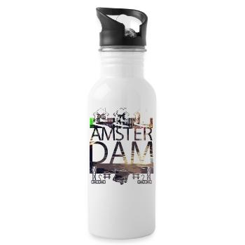AMSTER-DAM - Water bottle with straw - white - Right
