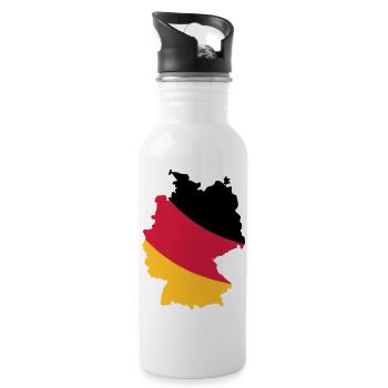 Deutschland Karte - Trinkflasche mit integriertem Trinkhalm - Weiß - Rechts