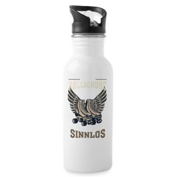 Rollschuhe Leben sinnlos Geschenk - Trinkflasche mit integriertem Trinkhalm - Weiß - Rechts