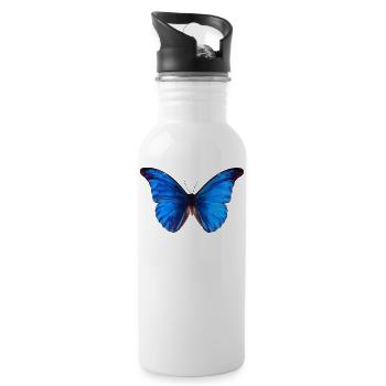 butterfly 4 (Peinture) - Gourde avec paille intégrée - blanc - Droite
