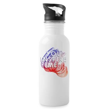 you inspire me - Water bottle with straw - white - Right