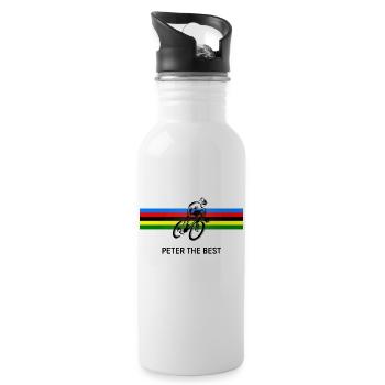 PETER THE BEST - Water bottle with straw - white - Right