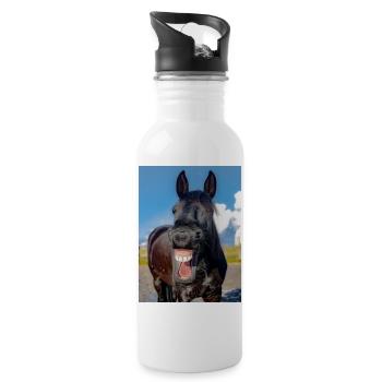 Horse LOL - Trinkflasche mit integriertem Trinkhalm - Weiß - Rechts