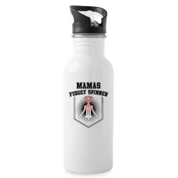 Mama's Fidget Spinner - Drinking Wine - Gift - Water bottle with straw - white - Right