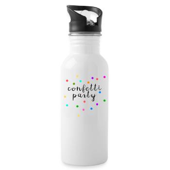 Confetti Party Colorful Celebration - Water bottle with straw - white - Right