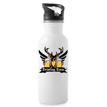 176 Super cerf drink team aile bière - Gourde avec paille intégrée - blanc - Droite