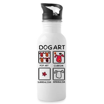 Hund - Trinkflasche mit integriertem Trinkhalm - Weiß - Rechts