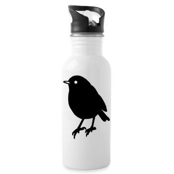 Vogel Bird Geschenk Geschenkidee - Trinkflasche mit integriertem Trinkhalm - Weiß - Rechts