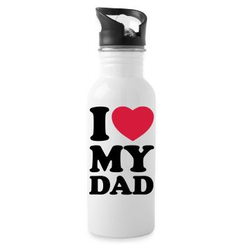 I love my dad - J'aime mon papa - Gourde avec paille intégrée - blanc - Droite