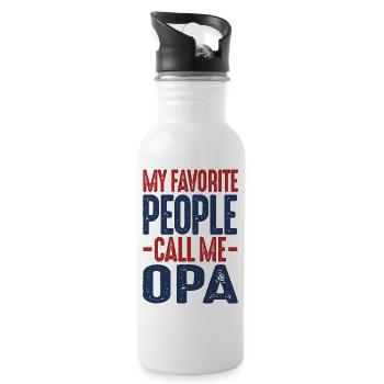 Geschenk für Opa - Trinkflasche mit integriertem Trinkhalm - Weiß - Rechts