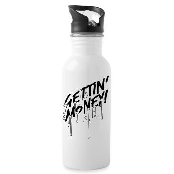drop blood graffiti symbol dollar gettin money z - Water bottle with straw - white - Right