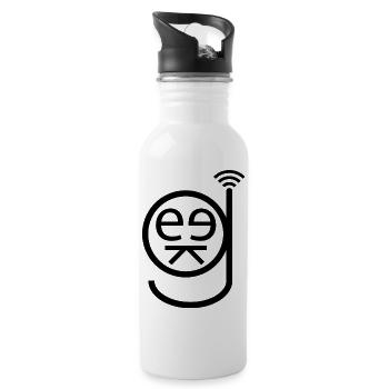 Geek (Typo-Edition) - Trinkflasche mit integriertem Trinkhalm - Weiß - Rechts