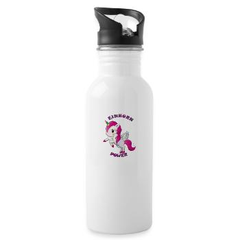 Design Licorne / Licorne - Gourde avec paille intégrée - blanc - Droite