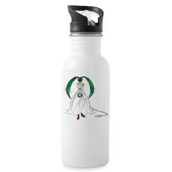 Spring fairy - May lily of the valley flower - Water bottle with straw - white - Right