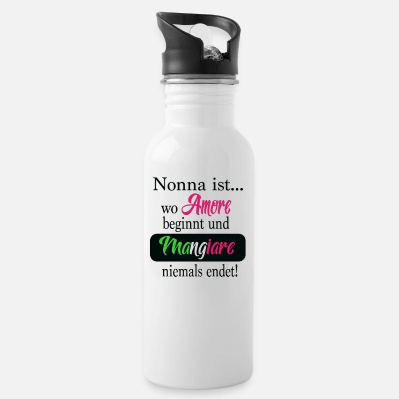 Nonna est où mangiare ne se termine jamais! - Gourde avec paille intégrée - blanc