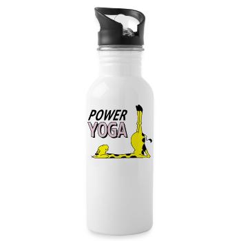 Power Yoga Giraffe - Kerze (Vektor) - Trinkflasche mit integriertem Trinkhalm - Weiß - Rechts